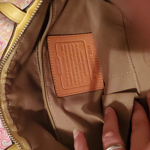 Brown and Yellow Coach Handbag - Picture 8 of 8